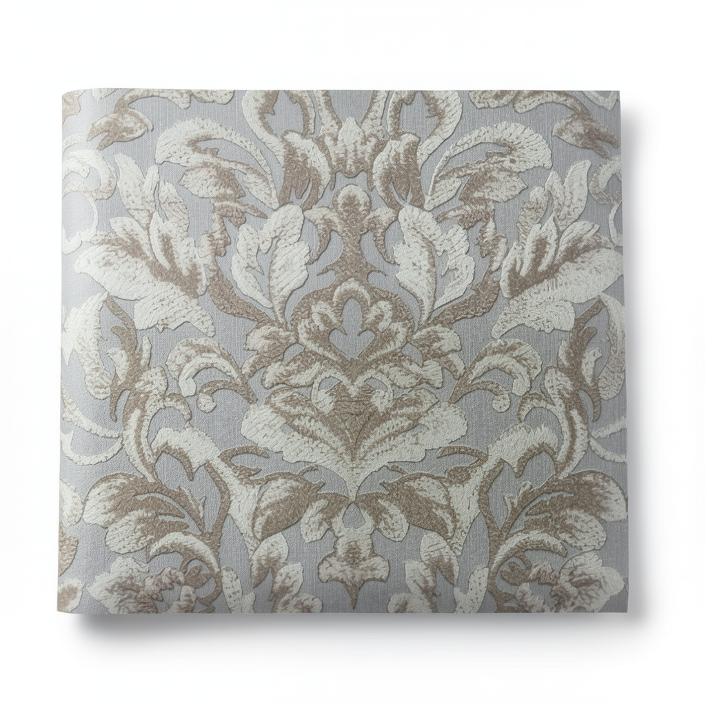 ورق جدران فينيل تصميم نقشات 15.6 م×100 سم رمادي مع بني
