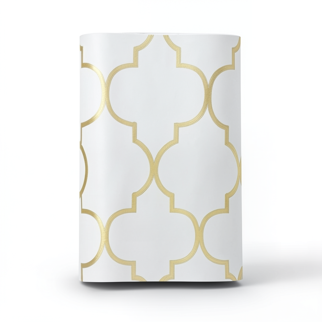 Vinyl Wallpaper Patterned Design 15.6m × 106 cm Gold with Silver