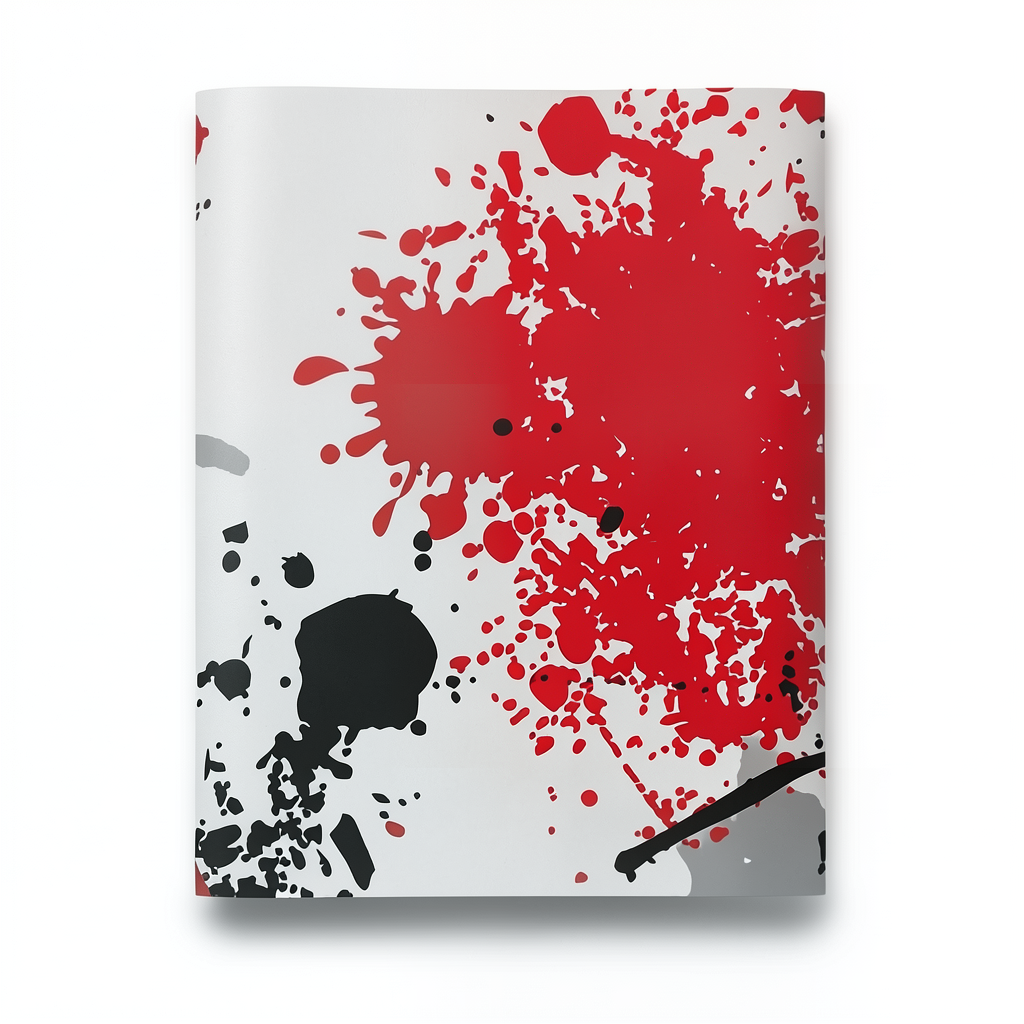 Vinyl Wallpaper Youthful Design 10m×53cm Gray White Black Red