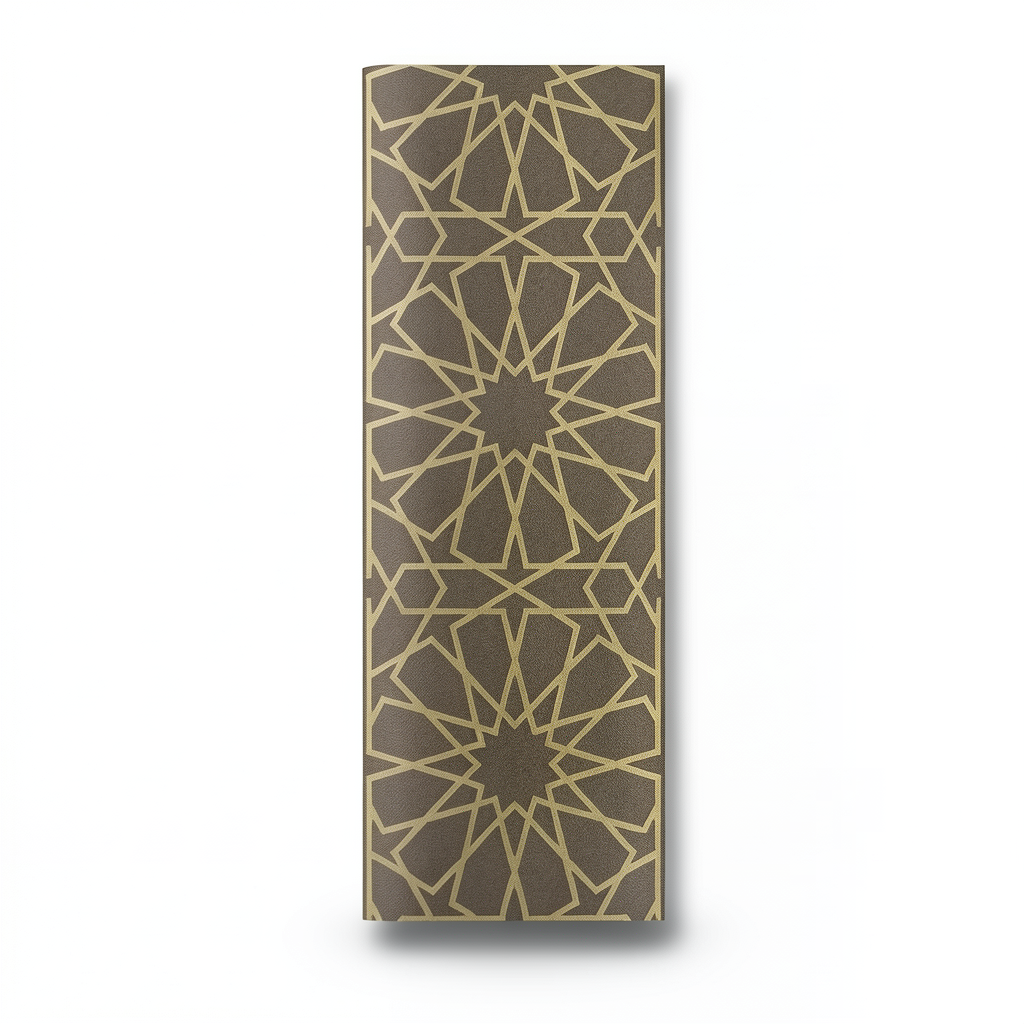 Patterned Wallpaper 15.6m Length, 100cm Width, Brown with Gold