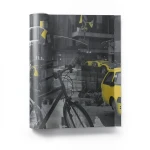 Vinyl Wall Decoration Youthful Design 10m×53cm Yellow Dark Gray