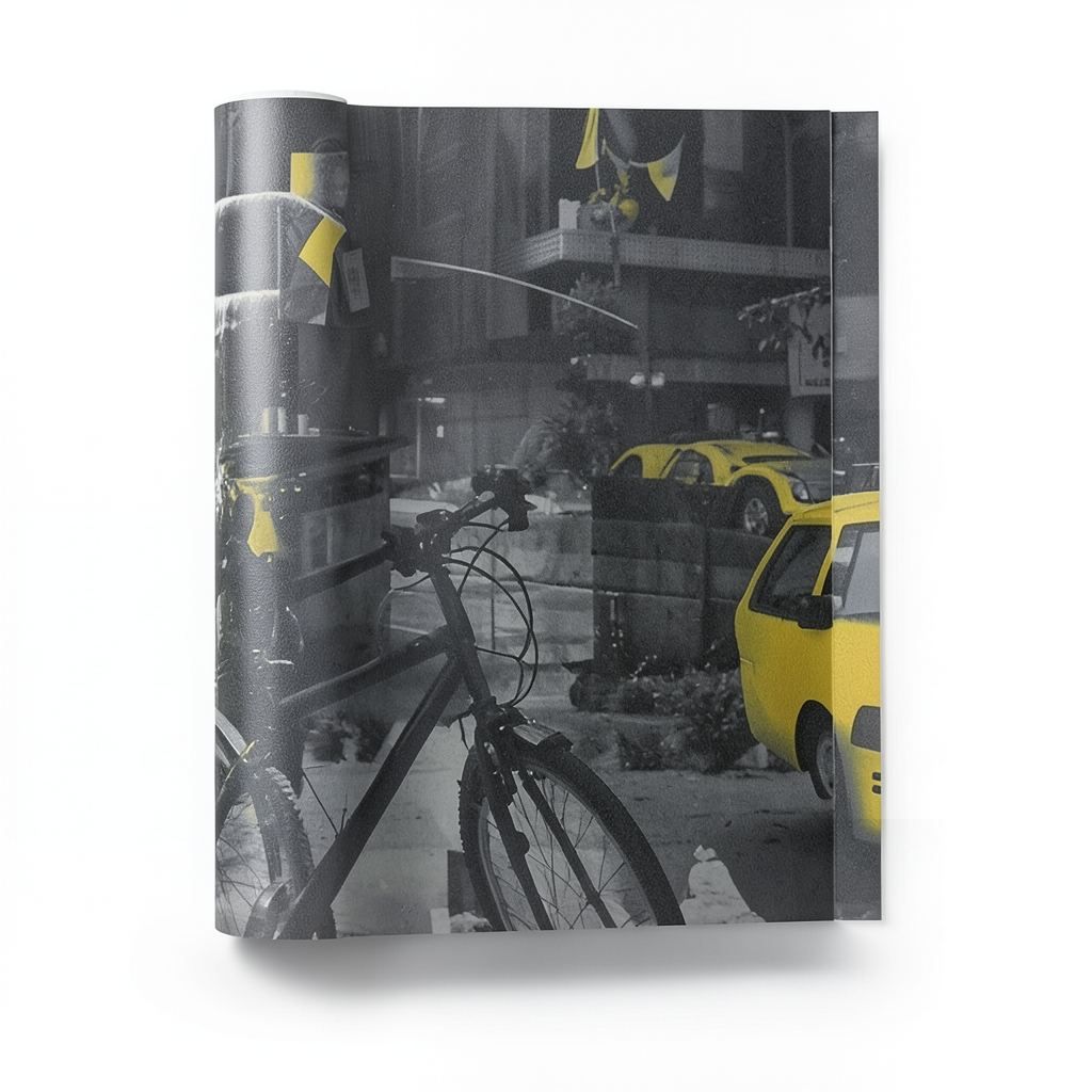 Vinyl Wall Decoration Youthful Design 10m×53cm Yellow Dark Gray