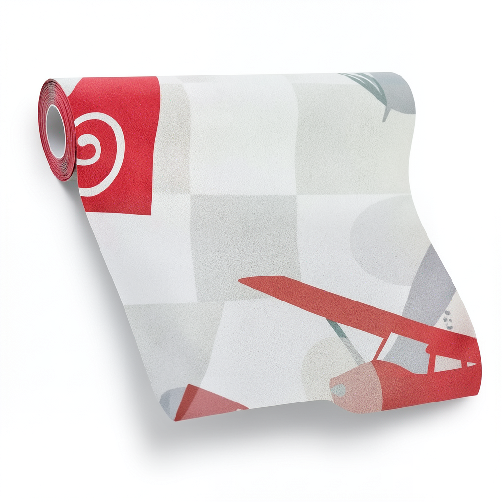 Youthful Wallpaper 10m x 53cm Red and Gray