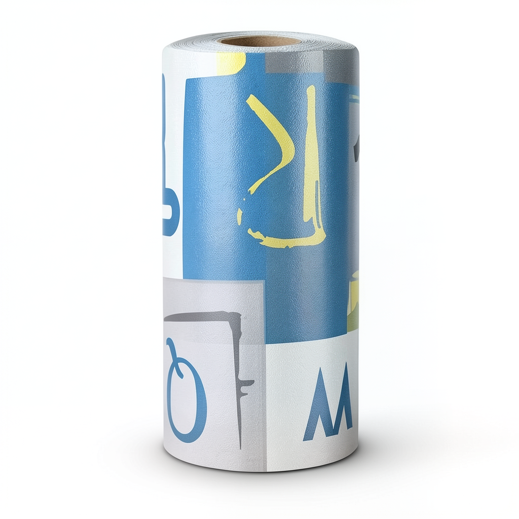 Vinyl Wallpaper Youthful Design 10m×53cm Blue Gray Yellow
