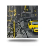 Vinyl Wall Decoration Youthful Design 10m×53cm Yellow Dark Gray