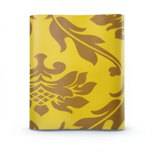 Vinyl Wallpaper Patterned Design 10 m × 53 cm Yellow with Brown