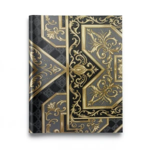 Vinyl Wallpaper Patterned Design 15.6m × 100cm Black Gold Gray