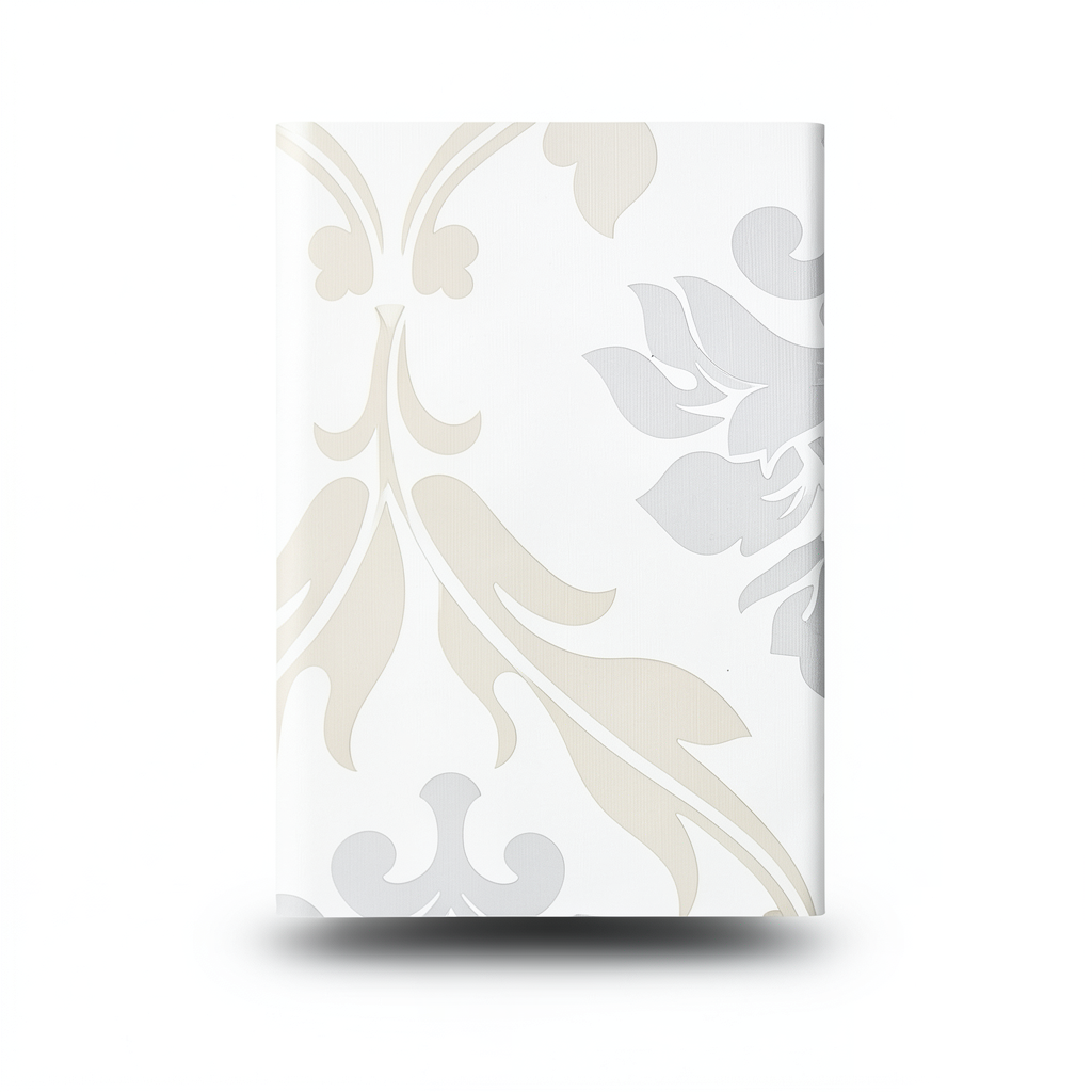 Vinyl Wallpaper Patterned Design 10 m x 53 cm White Beige Gray
