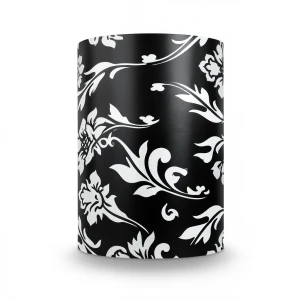 Vinyl Wallpaper Patterned Design 10 m x 53 cm Black with White