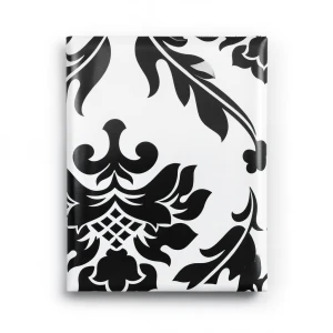 Vinyl Wallpaper Patterned Design 10 m x 53 cm Black with White