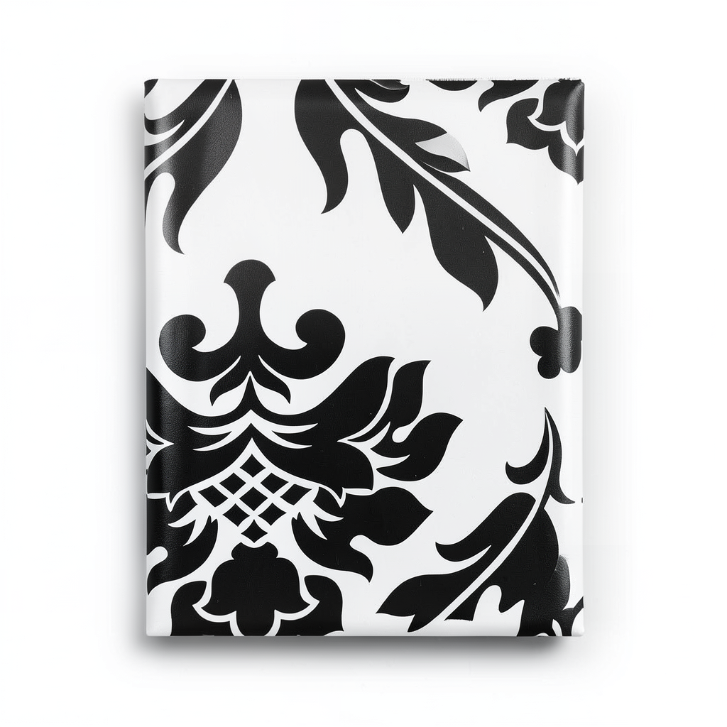 Vinyl Wallpaper Patterned Design 10 m x 53 cm Black with White
