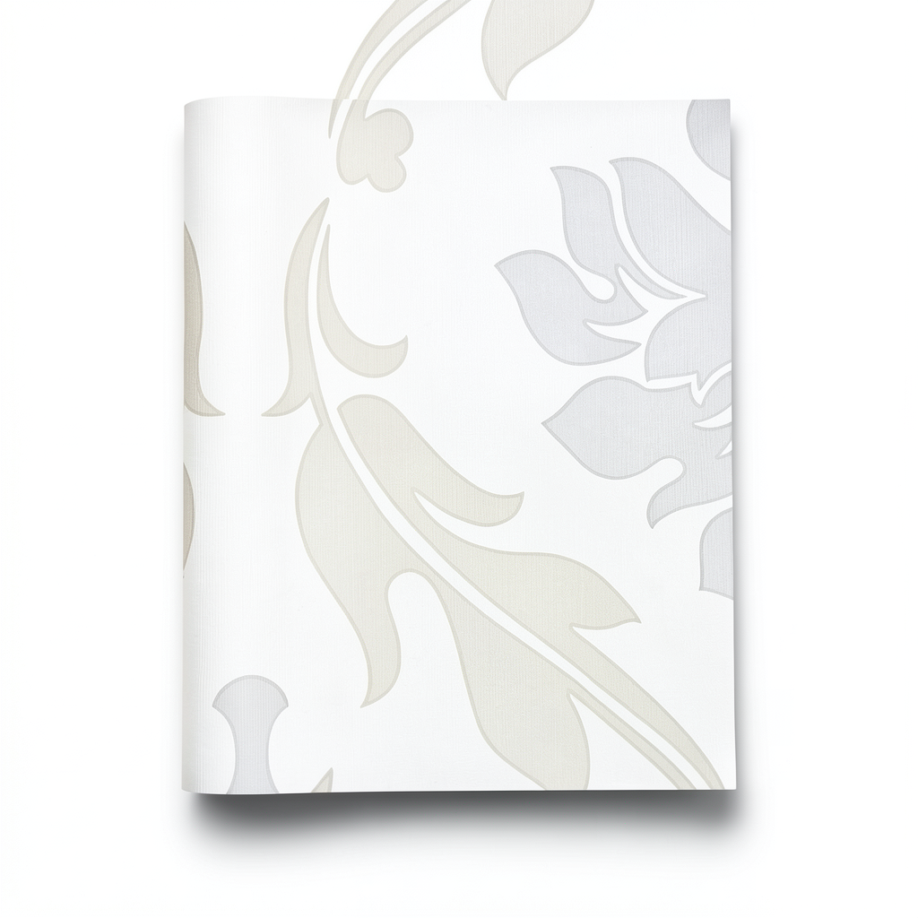 Vinyl Wallpaper Patterned Design 10 m x 53 cm White Beige Gray