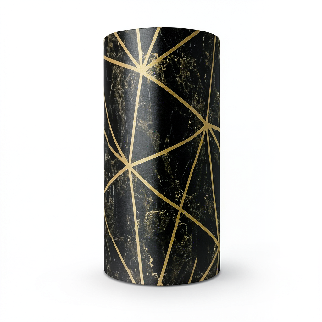 Patterned Wallpaper 15.6m×100cm Black with Gold