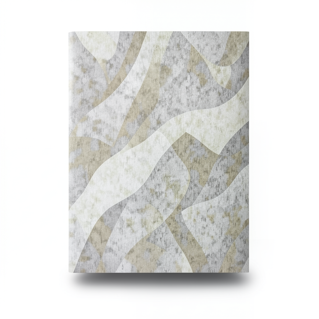 Vinyl Wall Decoration Wavy Design 15.6m×106cm Beige with Gray