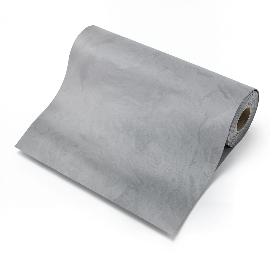 Vinyl Wallpaper Wavy Design 15.6m×106cm Gray Color