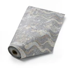 Vinyl Wallpaper Wavy Design Size 15.6m×106cm Gray with Brown
