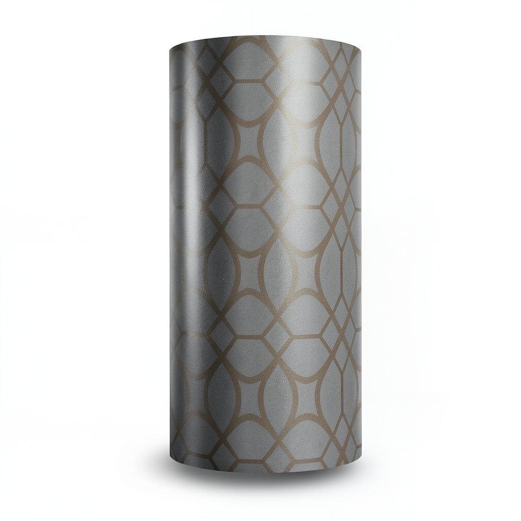 Vinyl Wallpaper Patterned Design 15.6m × 100 cm Brown with Gray