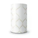 Vinyl Wallpaper Patterned Design 15.6 m x 100 cm White with Beige