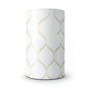 Vinyl Wallpaper Patterned Design 15.6 m x 100 cm White with Beige