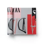 Vinyl Wallpaper Youthful Design 10m×53cm Red Black Gray