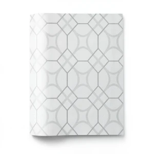 Vinyl Wallpaper Patterned Design 15.6m × 100 cm White with Gray