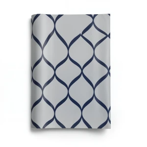 Vinyl Wallpaper Patterned Design 15.6m × 100 cm Gray Navy Blue