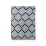 Vinyl Wallpaper Patterned Design 15.6m × 100 cm Gray Navy Blue