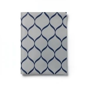 Vinyl Wallpaper Patterned Design 15.6m × 100 cm Gray Navy Blue