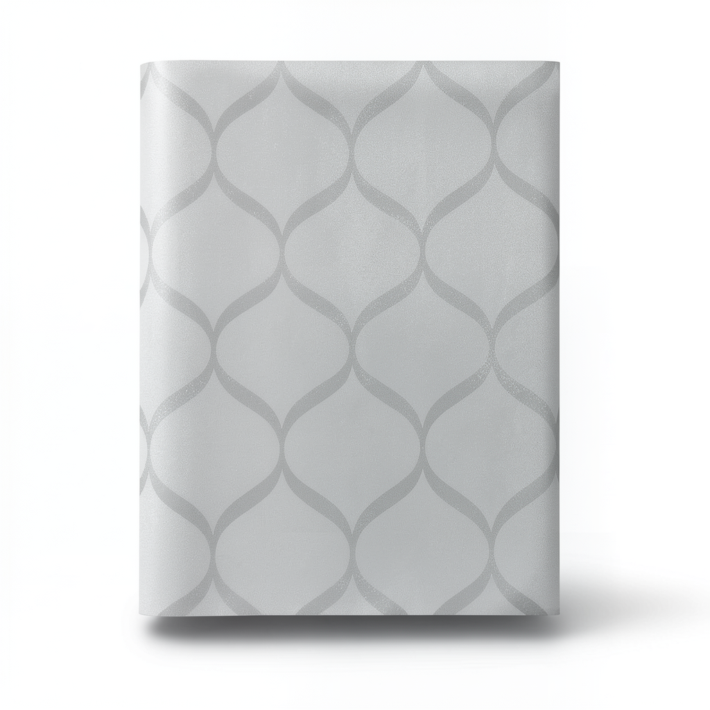 Vinyl Wallpaper Patterned Design 15.6m x 100 cm Gray