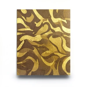 Vinyl Wallpaper Wavy Design 15.6m×106cm Gold with Brown
