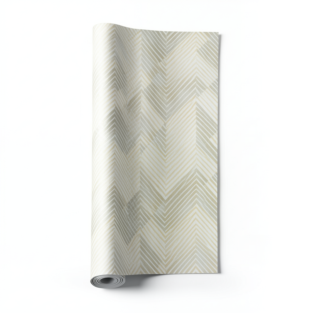 Vinyl Wall Decoration Wavy Design 15.6m×106cm Light Beige
