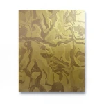 Vinyl Wallpaper Wavy Design 15.6m×106cm Gold with Brown