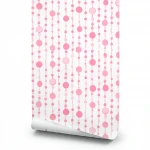 Youth and children wallpaper, white with pink color, length 10 m, width 0.53 m, model GK9030 