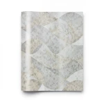 Vinyl Wall Decoration Wavy Design 15.6m×106cm Beige with Gray