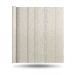 Patterned Wallpaper 15.6m×100cm Beige with Gray Pattern
