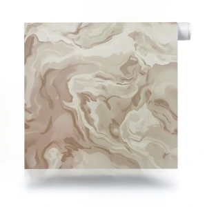 Wavy Wall Covering Beige with Brown, 15.6m Length, 106cm Width