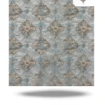 Vinyl Wallpaper Patterned Design 15.6 m x 100 cm Gray with Brown and Blue Patterns