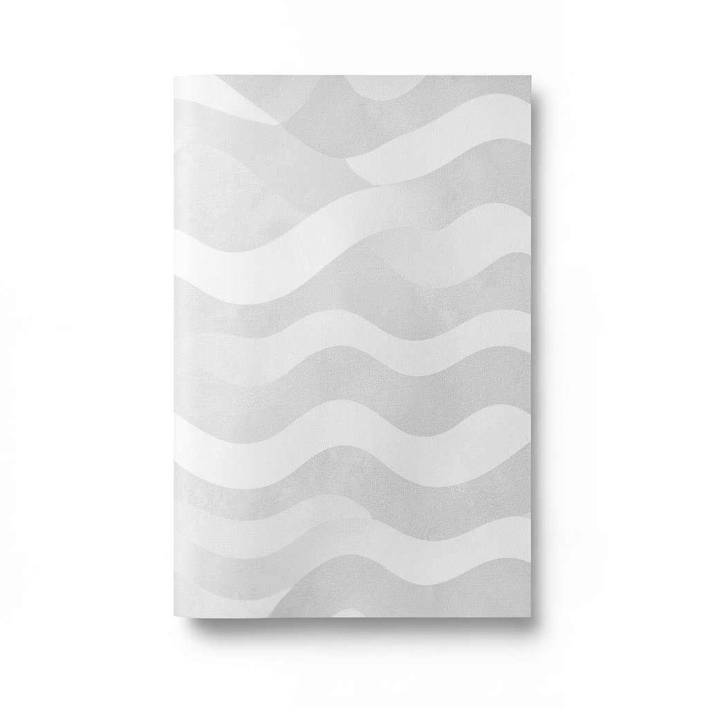 Vinyl Wall Decoration Wavy Design 15.6m×106cm Light Gray