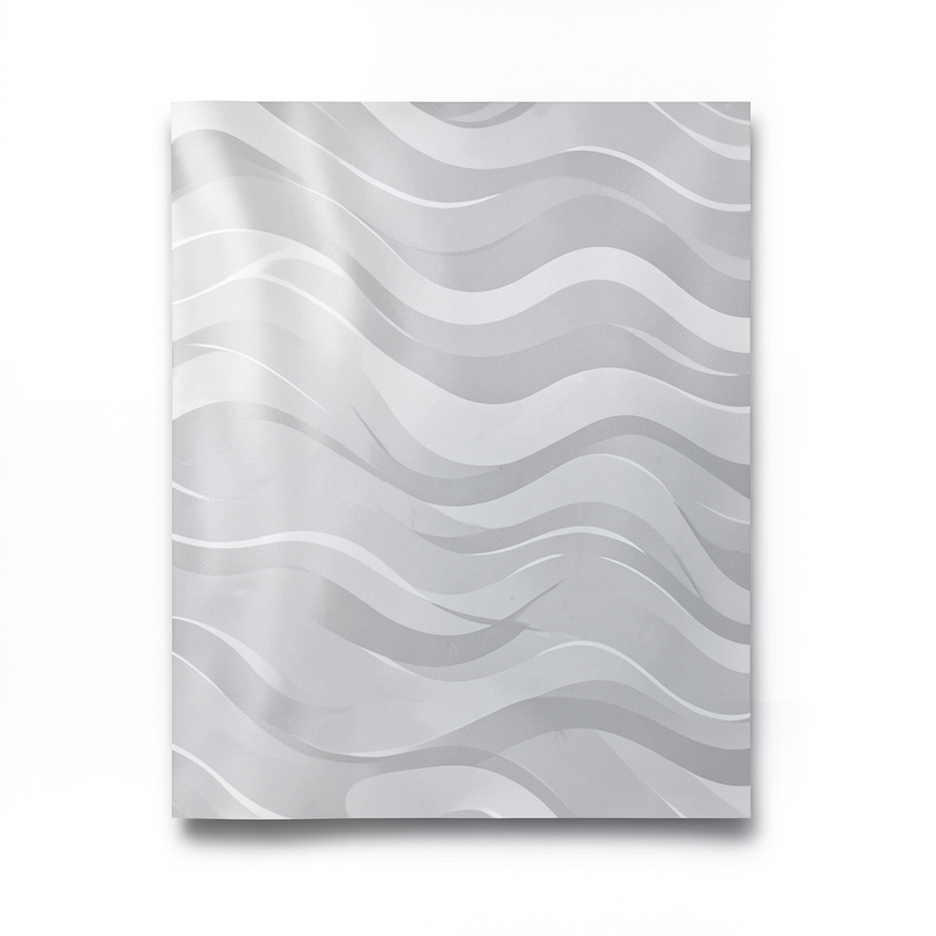 Vinyl Wall Decoration Wavy Design 15.6m×106cm Light Gray