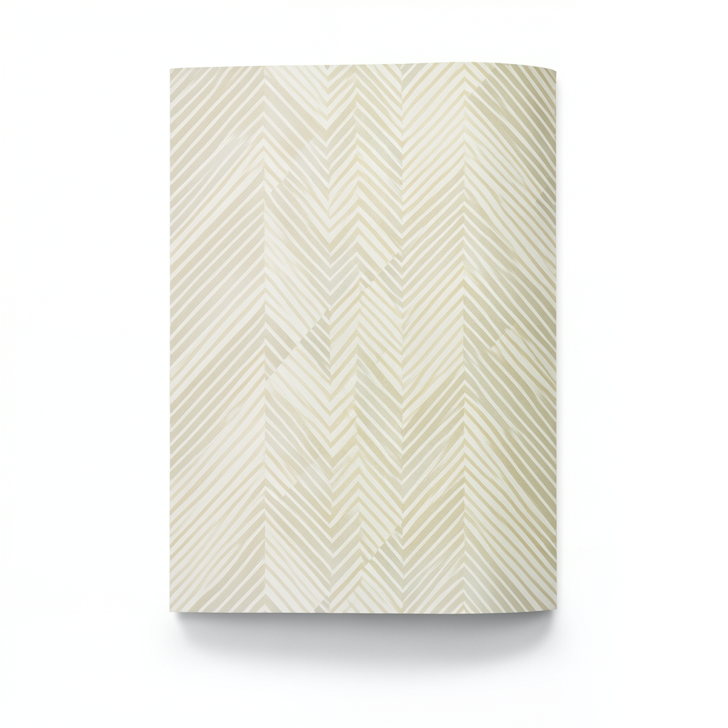 Vinyl Wall Decoration Wavy Design 15.6m×106cm Light Beige