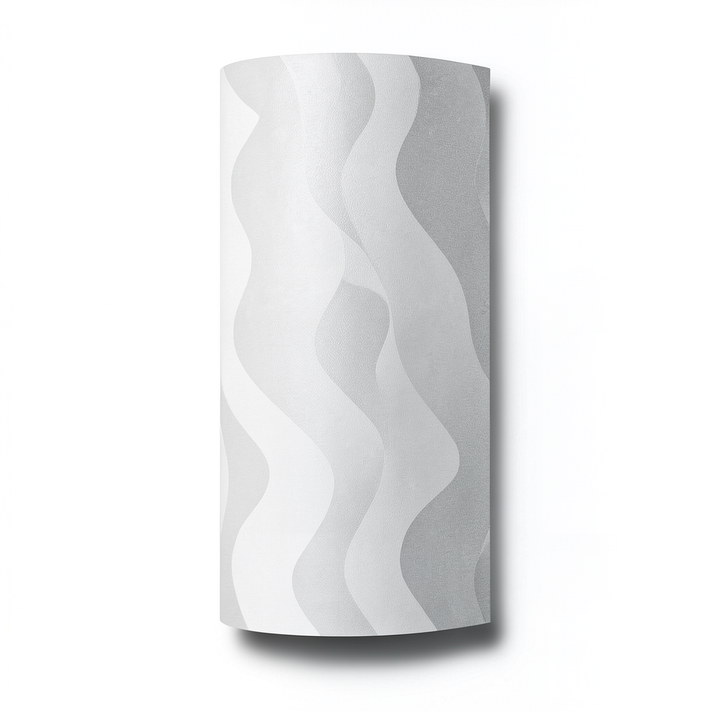 Wavy Wallpaper Light Gray, Size 15.6m x 106cm