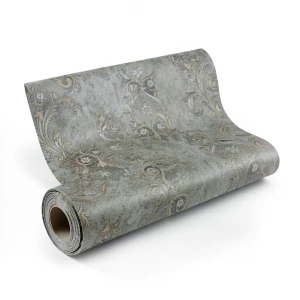 Italian Wallpaper Patterned Design 10m×1.06m Gray on Brown