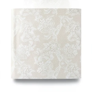 Wallpaper Rose Design 15.6 m x 106 cm Beige & White