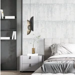 Vinyl Wallpaper Patterned Design 15.6m × 100 cm Gray