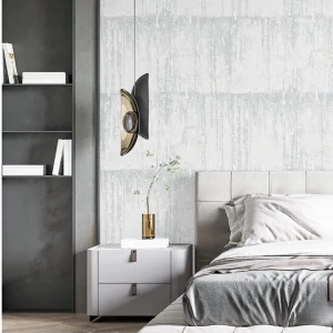 Vinyl Wallpaper Patterned Design 15.6m × 100 cm Gray