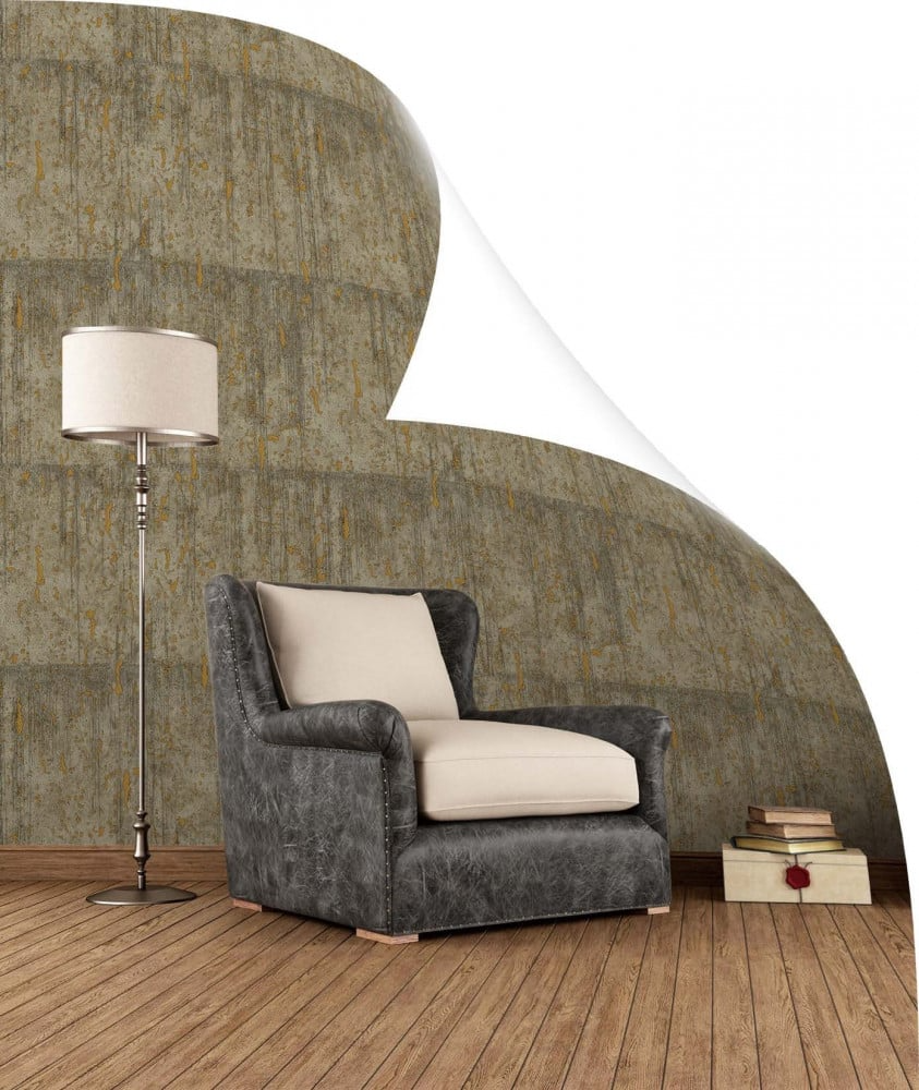 Vinyl Wallpaper Patterned Design 15.6m × 100 cm Brown Color