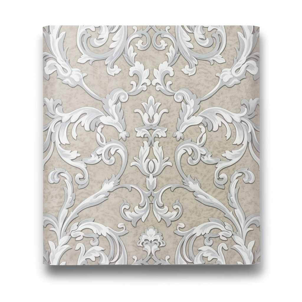 Italian Wallpaper 10m x 1.06m Beige Gray, Model 82090