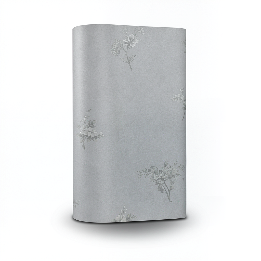 Floral Wallpaper Vinyl Wrap 15.6m x 106cm Gray