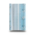 Floral Wallpaper Vinyl Wrap 15.6m x 106cm Blue with Gray and Green