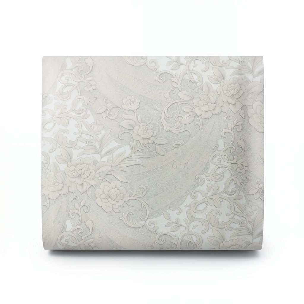 Italian Wallpaper Light Gray Beige Color, 10m x 1.06m, Model 82056